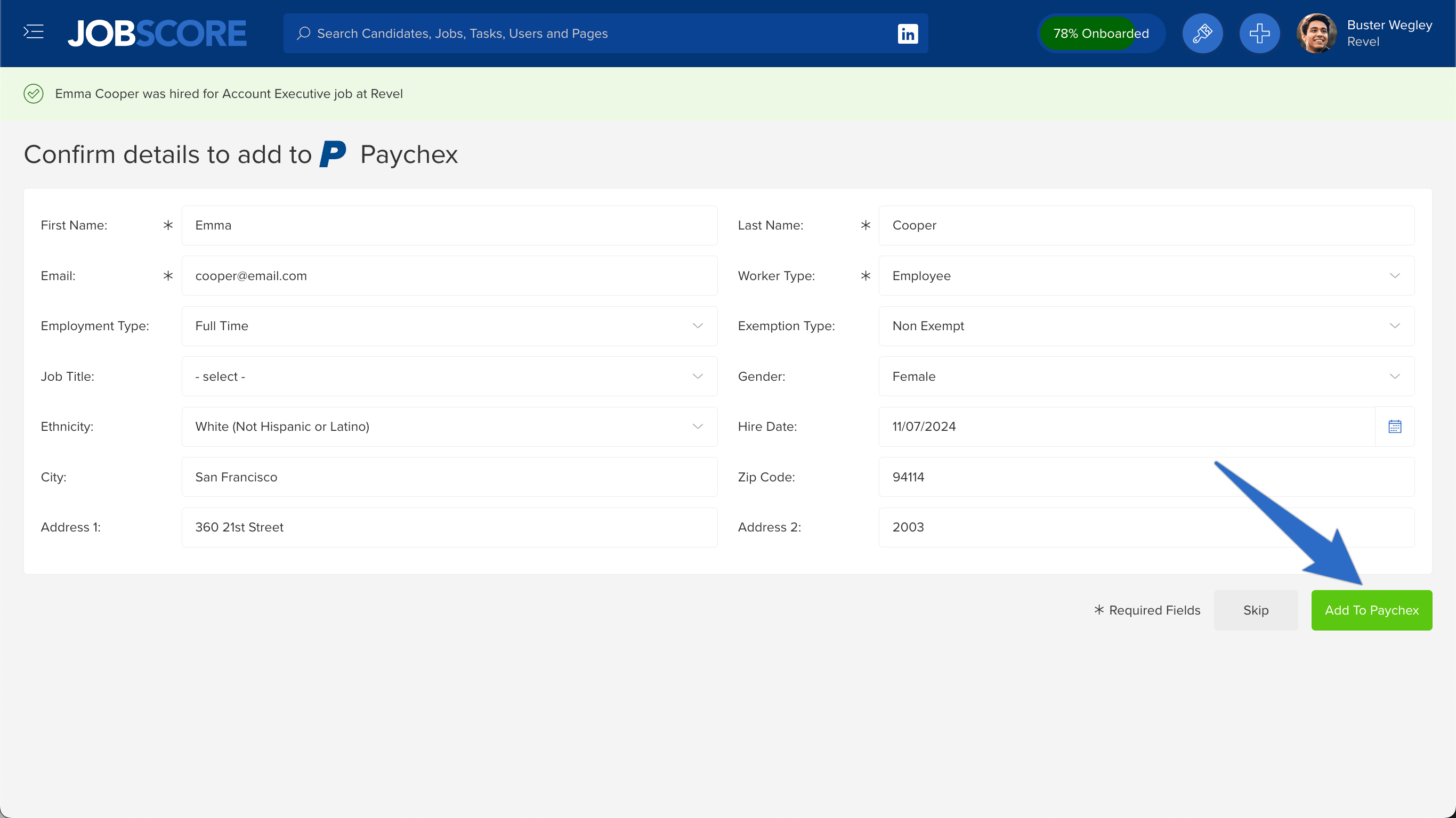 How do I use the Paychex HRIS integration? JobScore Help