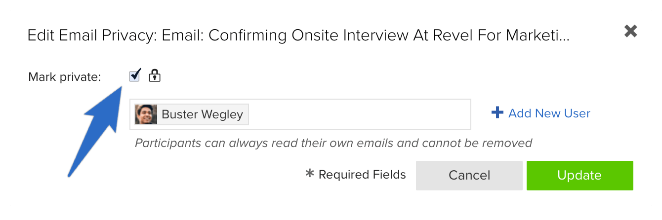 Mark email as private