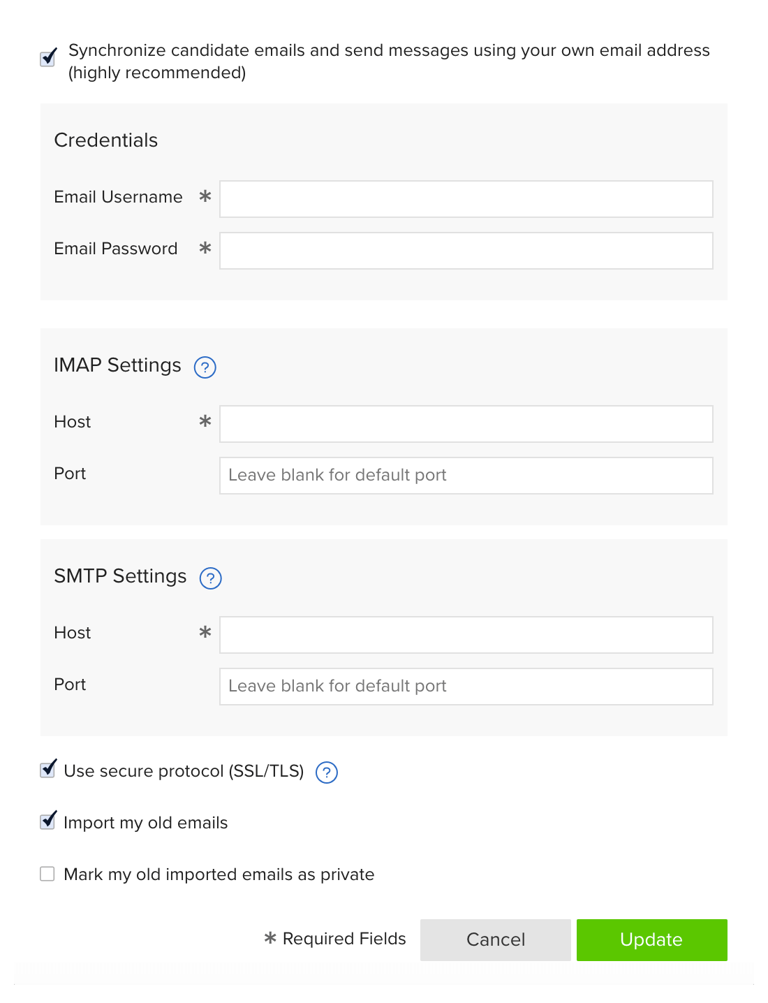 Synchronize candidate emails