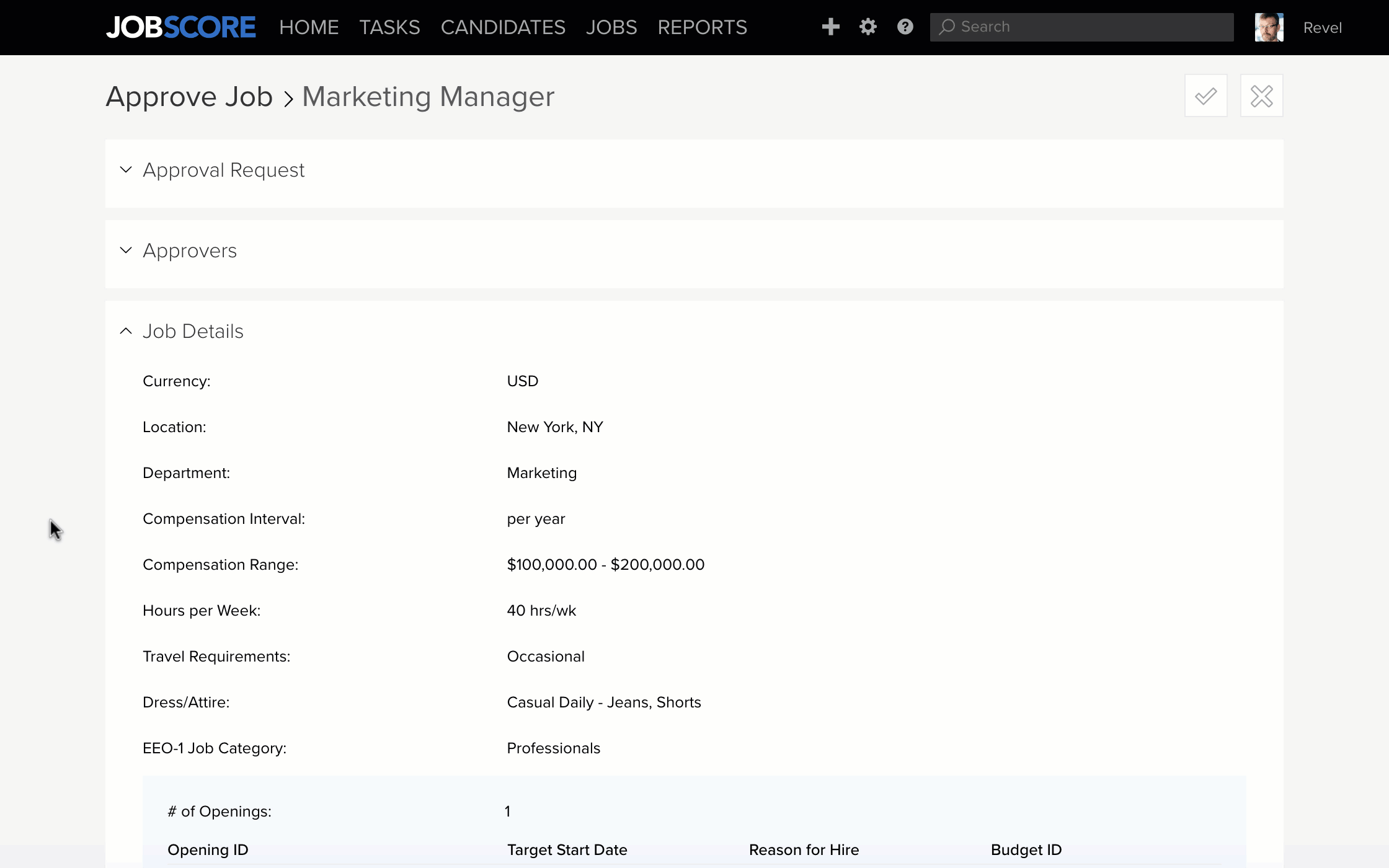 approval page in a loop