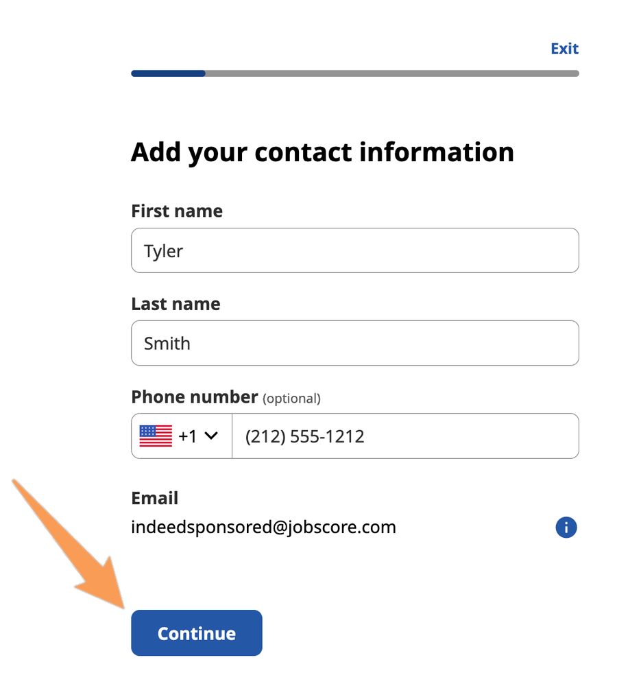 Candidate completing a job application on Indeed with details from their Indeed profile